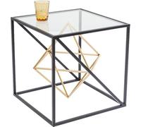 Kare Design Mesa auxiliar Prisma, 45x45cm, metal, negro, sala de estar cuadrada