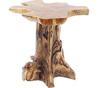 Kare Design mesa de auxiliar Tree Small Nature, marrón, madera maciza de teca, mesa de centro para salón, forma individuál naturál, 50x40x40cm