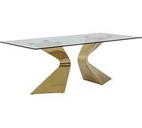 Kare Design Mesa de Comedor Gloria, Oro, 200x100 cm, 6-8 Personas