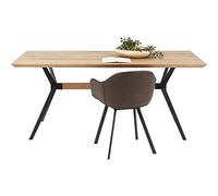 Kare Design Mesa Downtown, marrón, 4-6 Personas, Mesa de Comedor de Madera Maciza, Mesa de Comedor Grande, Estilo escandinavo, Minimalista, Madera de Roble aceitada, 90x180cm