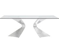 Kare Design Mesa Gloria de Vidrio, Extravagante, Plata, 75x200x100cm