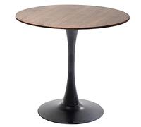Kare Design Mesa Schickeria Nogal, Marrón, 2-4 Personas, Mesa de Madera, Redonda, Fácil de Cuidar, Robusta, de Comedor, de Cocina Pequeña, Capacidad máx. de Carga 40kg, 74x80x80 cm (AlxAnxPr)