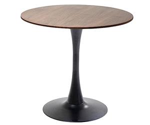 Kare Design Mesa Schickeria Nogal, Marrón, 2-4 Personas, Mesa de Madera, Redonda, Fácil de Cuidar, Robusta, de Comedor, de Cocina Pequeña, Capacidad máx. de Carga 40kg, 74x80x80 cm (AlxAnxPr)