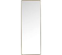 Kare Design Mirror Curve, Latón, Espejo de pie, Espejo de Cuerpo Entero, Cristal, Marco de Acero, Rectangular, Moderno, Fácil Montaje en Pared, 200x70 cm