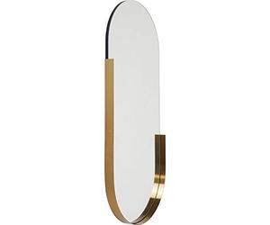 Kare Design Mirror Hipster Oval Dorado, Espejo de Pared, Espejo Decorativo, Espejo de Maquillaje, Espejo de baño, Moderno, fácil Montaje en la Pared, 114.4x50.2x5cm