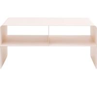 Kare Design Mueble de TV Lounge M, Crema, 90x37x44 cm, aparador, diseño Minimalista, 2 Compartimentos, Acero, Estilo Industrial, Moderno, salón