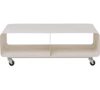 Kare Design Mueble de TV Lounge M, Crema, 90x42x30 cm, aparador, diseño Minimalista, televisión, con Ruedas, Acero, Estilo Industrial, Moderno, salón
