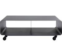 Kare Design Mueble de TV Lounge M, Gris, 90x42x30 cm, aparador, diseño Minimalista, televisión, con Ruedas, Acero, Estilo Industrial, Moderno, salón
