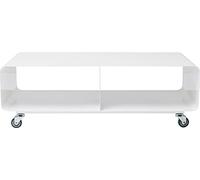 Kare Design Mueble de TV Lounge M Movil, blanco, con ruedas, 90x30 cm