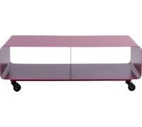 Kare Design Mueble de TV Lounge M, Rosa, 90x41x30 cm, aparador, diseño Minimalista, televisión, con Ruedas, Acero, Estilo Industrial, Moderno, salón