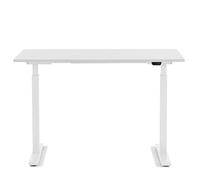 KARE Design Office 120 x 70 cm, eléctrico Doble Motor, Estructura de Mesa Regulable sin Niveles con Tablero de Mesa, Asiento de Escritorio, Blanco, 18 mm MFC ABS Borde de plástico