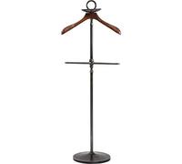 Kare Design perchero Cosmopolitan, negro, estructura de acero, colgador de eslabones de madera de mango, 124 x 49 x 29 cm (h/w/d)