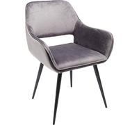 Kare Design San Francisco - Silla con reposabrazos (Terciopelo, 82 x 58,5 x 61 cm), Color Gris