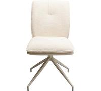 Kare Design Silla giratoria Hilla, Color Blanco, Silla de Comedor, Silla tapizada, 49 cm de Altura del Asiento, rotación de 180 Grados, salón, 85 x 61 x 47 cm (Alto x Ancho x Profundidad)