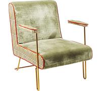 Kare Design sillón Aunty Betty, Verde, sillón con reposabrazos, Retro, Acogedor, Aspecto de Terciopelo, salón, Dormitorio, 85x75x84 cm (A/A/P)