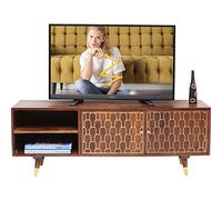 Kare Design tablero bajo Muscat, marrón, aparador, tablero TV, madera maciza, con abertura para cables, 51 x 140 x 35 cm (h/w/d)