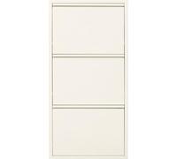 Kare Design Zapatero Caruso, Crema, Armario de Zapatos, diseño práctico, Capacidad para 6 Pares de Zapatos, Ideal para Pasillo, Dormitorio, salón, Madera, 3 Compartimentos, 106x29x66 cm (H/B/T)