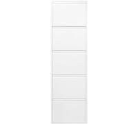Kare Design Zapatero Caruso blanco con 5 compartimentos, zapatero con capacidad para 10 pares de zapatos, dos agujeros para montaje en pared, 170 x 50 x 15 cm