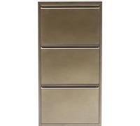 Kare Design Zapatero Caruso Bronce con 3 compartimentos, zapatero con espacio para guardar hasta 6 pares de zapatos, dos agujeros para montaje en pared, 103 x 50 x 14 cm