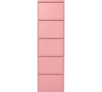 Kare Design Zapatero Caruso, Rosa, Armario de Zapatos, Diseno pratico, para 10 Pares de Zapatos, para Pasillo, Dormitorio, salón, 5 Compartimentos basculates, 106x29x95 cm