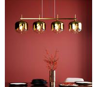 KARE Design Golden Goblet Quattro - Lámpara de techo colgante (25 cm de diámetro, con 4 paraguas, 143 x 129 x 25 cm), color dorado