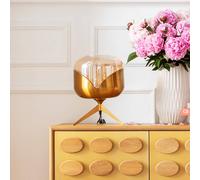 Kare Lámpara de mesa Golden Goblet Ball Gold, casquillo de acero, pantalla de cristal, lámpara decorativa, no incluye bombilla, 35 x