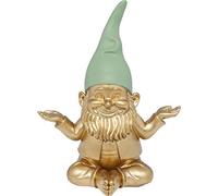 KARE MC - Figura Decorativa (19 cm), diseño de Enano meditando, Color Dorado y Verde