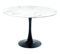 Kare Mesa Schickeria mármol Blanco Negro Mesa de Comedor, Metal, 74x110x110 cm