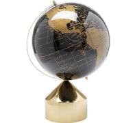 Kare Objeto decorativo de diseño globo, color negro, dorado, estructura de acero inoxidable, parcialmente hecha a mano, diámetro 30 cm, 47 x 30 x 30 cm (alto x ancho x profundidad)