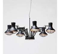 Kare Design Lámpara colgante Spider Multi de 6 luces, lámpara colgante grande y ajustable, lámparas rústicas para comedor, lámparas colgantes, negro 60x110x110cm