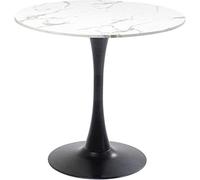 Kare Tisch Schickeria Marmor Mesa aleado Tablero de Fibra Acero de aleación, Blanco y Negro, 74x80x80