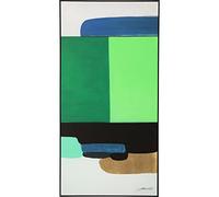 Kare WTD Abstract Shapes - Cuadro enmarcado (73 x 143 cm), diseño de formas abstractas, color verde