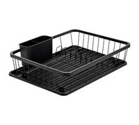 KARL HAUSMANN Escurridor de Platos - 42x31x12 cm - Escurridor de Cocina con Bandeja Recogeagua - Escurridor para Fregadero de Acero Inoxidable - Escurreplatos con Cubertero para Platos, Vasos y Tazas