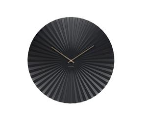 Karlsson Clock, Metal, Steel Black, Diameter 50 cm | Redondo - escandinavo - acero - reloj de pared moderno salón - relojes de pared