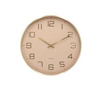 Karlsson Elegance Glow, Reloj de pared, Digital, Redondo, Marrón, Dorado, Aluminio, Batería