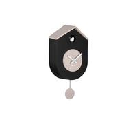 Karlsson Grato - Reloj de pared de cuco con péndulo oscilante (negro y gris cálido)