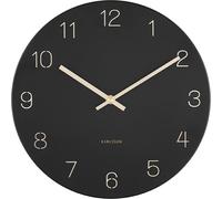 Karlsson – Reloj de pared colgante con números grabados, tamaño pequeño – Negro