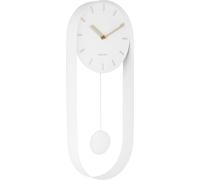 Karlsson - Reloj de pared con péndulo decorativo - Blanco - 50x20x4,8 cm