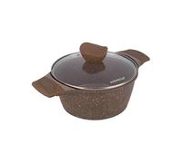 KASANOVA Cacerola antiadherente 0 Grassi, olla para inducción, con tapa, recubrimiento antiadherente, acero inoxidable, apta para horno hasta 250 °C (24 cm)