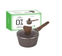 KASANOVA Cacerola antiadherente 0 Grassi, olla para inducción, con tapa, recubrimiento antiadherente, acero inoxidable, apta para horno hasta 250 °C (16 cm)