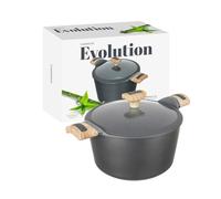 KASANOVA Cacerola antiadherente Evolution, apta para inducción, cacerola con tapa, compatible con todo tipo de cocinas