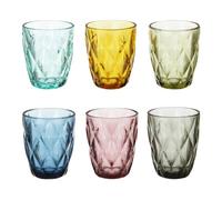 KASANOVA Juego de 6 vasos de agua colores Gemma Glass