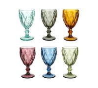 KASANOVA Juego de 6 vasos de agua colores Gemma Glass