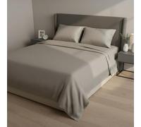 KASANOVA Juego de cama de matrimonio de algodón satinado (gris)