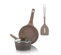 KASANOVA Juego de ollas antiadherente 0 Grasas, batería de cocina apta para inducción y todo tipo de fuegos, ollas y sartenes antiadherentes de 4 capas con diseño moderno (4 piezas)