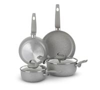 KASANOVA Juego de utensilios de cocina tradicionales, antiadherentes, juego de utensilios de cocina de 6 piezas con tapa, cocción saludable, rápida y uniforme.