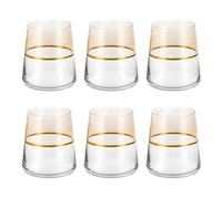KASANOVA Spectrum - Juego de 6 vasos de agua, 420 ml, color beige y dorado