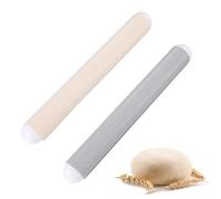 KASESSS 2 Piezas Rodillo Cocina Durable, 27cm Rodillo Amasar para Pizza, Pasta, Galletas, Pastelería, Pan, Fondant, Galletas Accesorio (Beige,Gris)