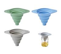 KASESSS Set De 3 Embudos Plegable De Silicona, PortáTil Multiusos Embudo Cocina, Embudo PequeñOpara, Hogar, Botellas De Agua, Botella De Aceite, LíQuidos Y Polvos Gadgets Cocina 3 Colores