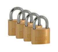 Kasp K12040D4 - Candado de latón, 40 mm, pack cuádruple, cierre simultáneo
